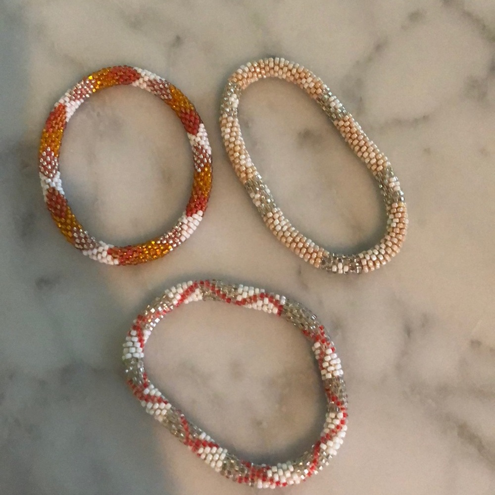 Hand beaded bracelet stack - Picture 2 of 3